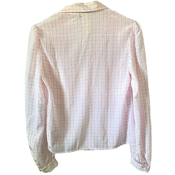 Vintage So What California Baby Pink Long Sleeve Button Up Top Women Size Medium - Picture 12 of 12